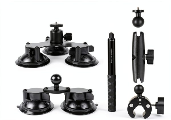 PellKing Car Camera Mount Rotatable Black Kit-5