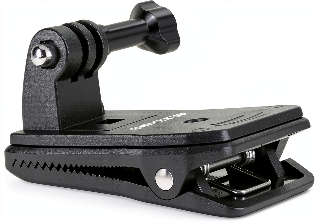 GoPro backpack clip mount attached to a hiking backpack