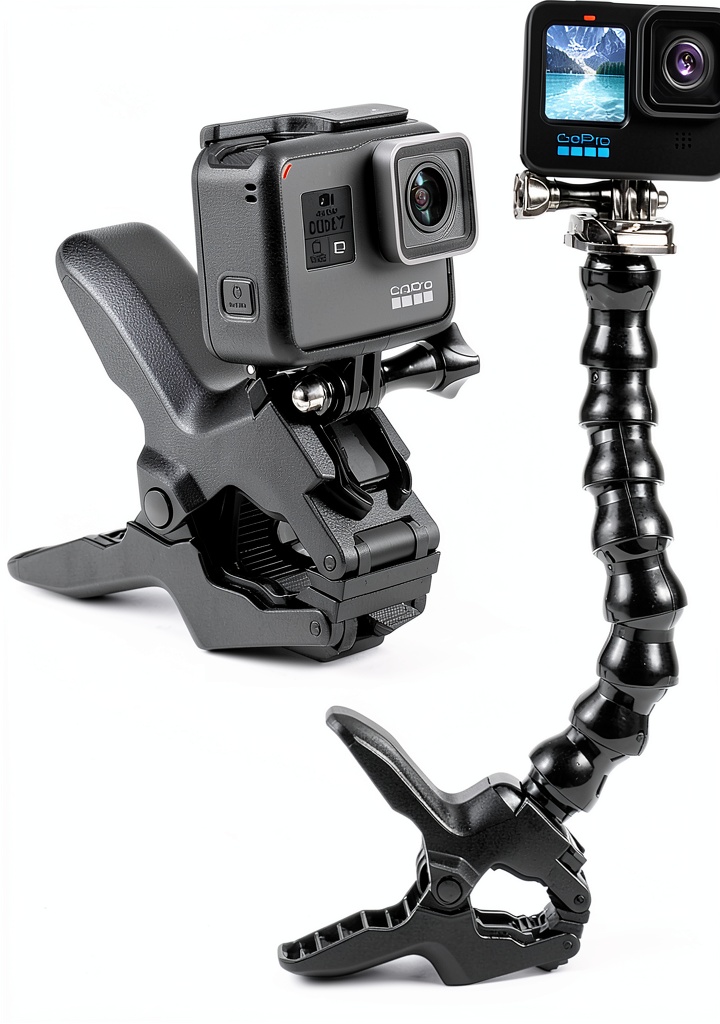 Suptig gooseneck clamp attached to a tree branch for action filming