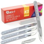 Disposable Scalpel 21 MedHelp Carbon Steel Blade with Plastic Handle-0