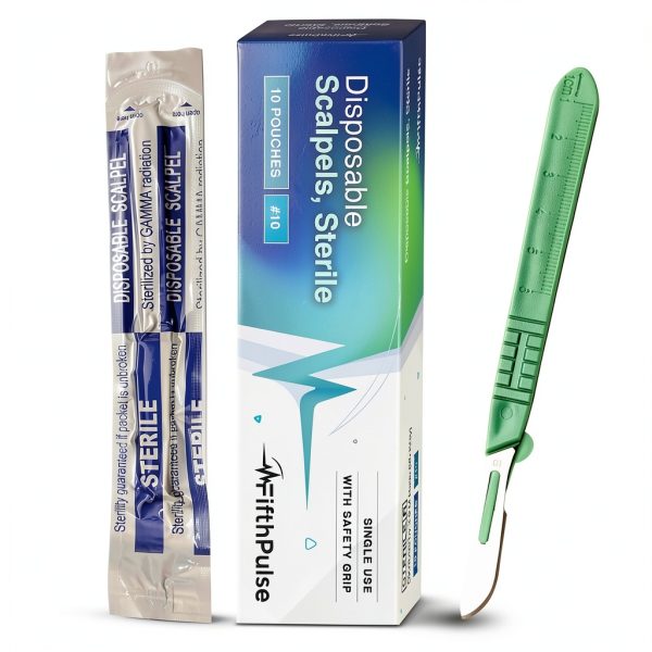 Disposable Surgical Scalpel Knife #10 FifthPulse Sterile Curved Blades-5