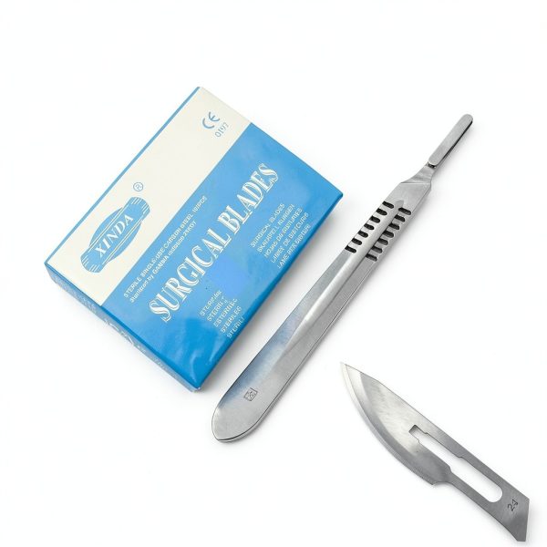 Scalpel Blade 24 Sterile 100 pcs Stainless Steel Handle OdontoMed2011-1