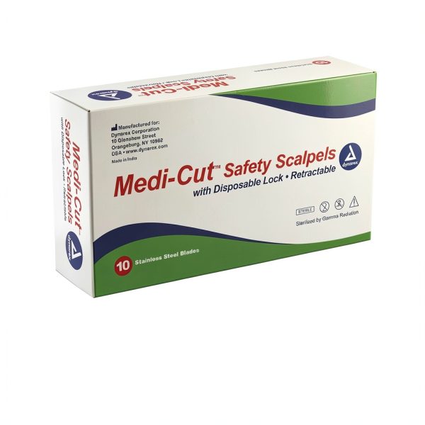 Dynarex Medi-Cut Retractable Safety Scalpel #10 Steel Blade Wrapped-6