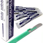 Disposable Surgical Scalpel Blades #22 Steel Plastic Handle 10 Pack-0