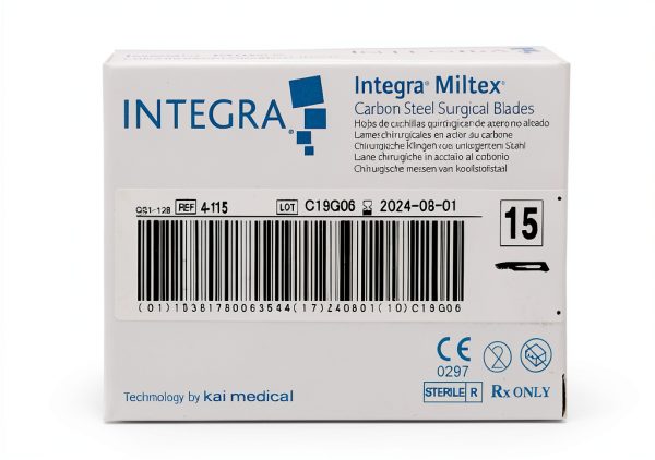 Integra Miltex 4-115 Carbon Steel Sterile Surgical Scalpel Blade 15-0