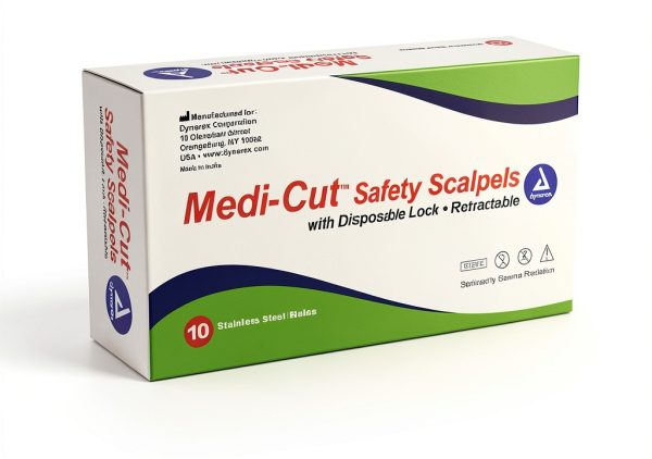 Dynarex Medi-Cut Disposable Scalpel #15 Safety Scalpel Box of 10-6