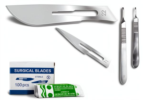 Scalpel Blades Set Cynamed Lab Knives #11 #22 with Handles 3 4-0