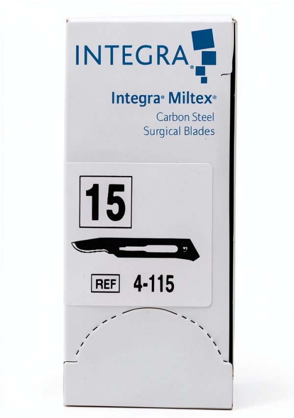 Integra Miltex 4-115 Carbon Steel Sterile Surgical Scalpel Blade 15-2