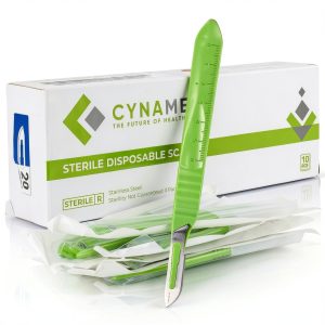Disposable Scalpel CYNAMED 20 Pack - Stainless Steel Blade with Handle-0