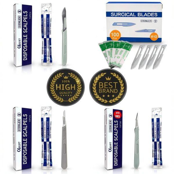 Surgical Blades 10 Pack of 15 with Steel Handle – MyMed Surgical Tool-6