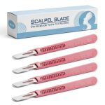 Surgical Scalpel HiMo Dermaplaning Tools #10 Blade Set with Pink-0