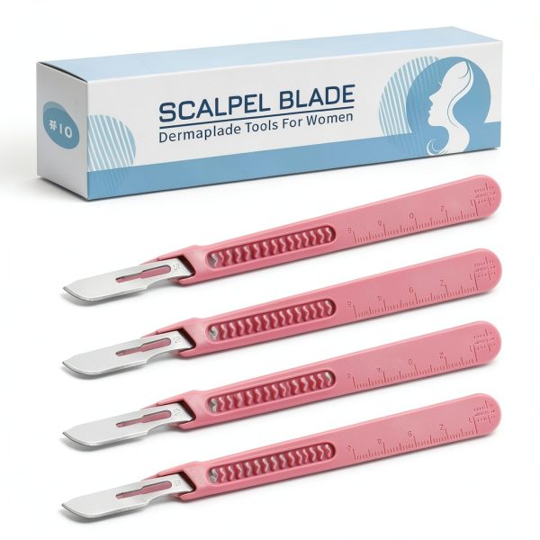 Surgical Scalpel HiMo Dermaplaning Tools #10 Blade Set with Pink-0