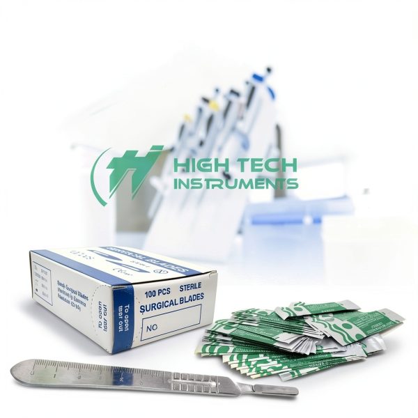 Surgical Sterile Blades 100pcs #25 Carbon Steel with Handle High Tech-5