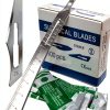 Surgical Sterile Blades 100pcs #25 Carbon Steel with Handle High Tech-0