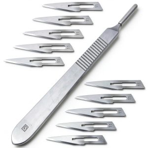 SurgicalOnline 100 #11 Scalpel Blades with Handle #3 Carbon Steel-0