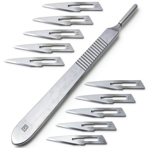 SurgicalOnline 100 #11 Scalpel Blades with Handle #3 Carbon Steel-0
