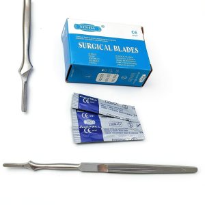Scalpel Blades 100 11 with Handle 7 Surgical Dental ENT Instruments-0